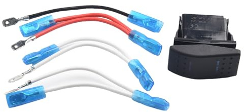 BlissfulAbode Momentaner Wippschalter, Wechselschalter, Ein-Aus, 12 V/20 A, 7-polig, DPDT, blaues LED-Licht