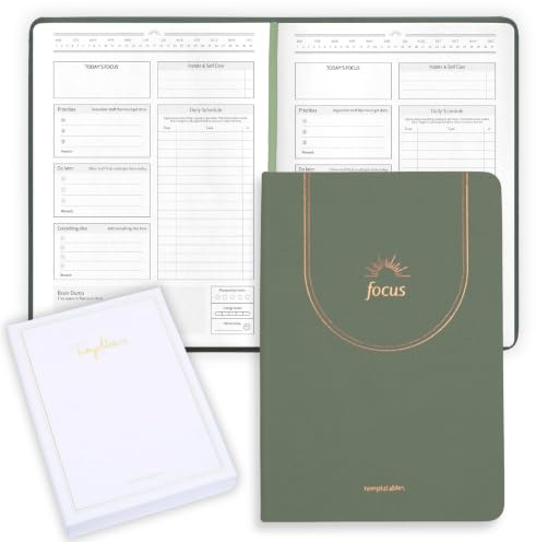 ADHD Daily Planner for Neurodivergent Adults – Premium Leather Productivity & Task Management Planner with Guided Focus Pages, 170gsm Paper, Gold Foiling & Gift Box – Undated | A5 (Sage Green)