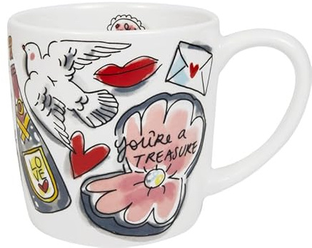 Große Cappuccino-Tasse 0,5 L Valentinstag „You’re a Treasure“ – romantisches Design mit Liebesmotiven
