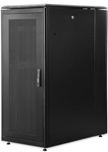 DIGITUS Server-Schrank – 19 Zoll 26 HE – 60 x 100 cm – Unique Server-N | Traglast 1200 kg – Nutztiefe 1135 mm – perforierte Stahltür – Schwarz