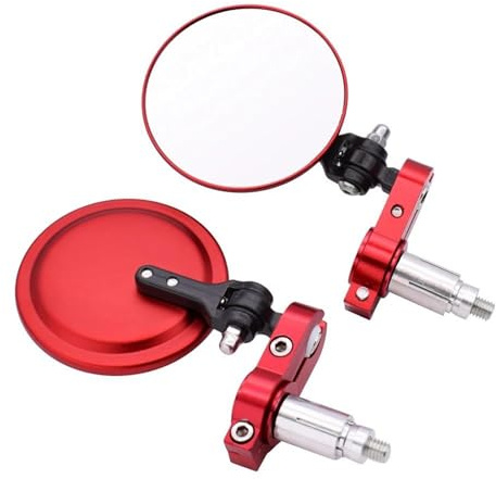 Motorrad-Seitenspiegel Für AFFE 125 Für MSX125 Für MSX 125 Für GROM Motorrad Spiegel Rück Seite Spiegel Griff Bar End Montage Zubehör(Red)