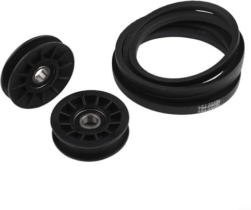 Jeu de poulie tendeur et courroie d'entraînement type V 75605024 pour tondeuse Cadet et Craftsman Compatible avec différents modèles de tracteurs