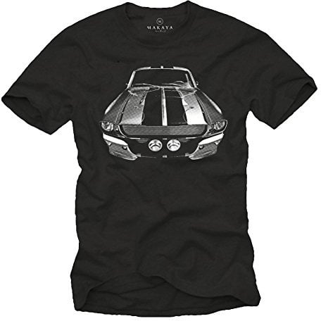 MAKAYA Herren T-Shirt für Muscle Car Fans 68Er Mustang Eleanor Schwarz S-XXXXXL