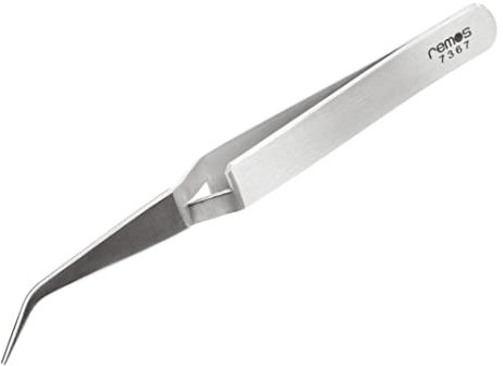 REMOS Pinzetta a pinza o a croce con punta curva in acciaio inox 11.5 cm