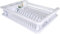 SAFRI White Large Plastic Dish Drainer Plate Drying Rack and Cutlery Rack dish dryer rack with Drip Tray (White Plate Rack)