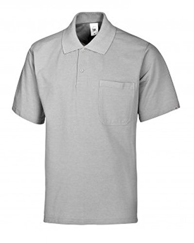 BP 1612-181-51-L Unisex-Poloshirt, 1/2 Ärmel, Polokragen mit Knopfleiste, 70 cm, 220,00 g/m² Stoffmischung, hellgrau, L