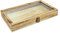 MOOCA Jewelry Display Case with Tempered Glass Lid and Metal Clasp, Home Organization Storage Box, Pocket Knife Display Case, Oak Color