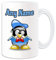 Grande tazza con anatra a forma di papera (pinguino cartoon personaggio del personaggio del personaggio, bianco) – qualsiasi nomemessaggio sul vostro unico – stupida divertente novità Kawaii