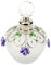 Frosted glass perfume bottle with purple flower