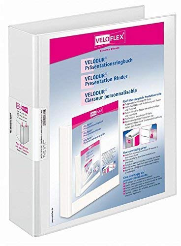Ringbuch Velodur A4 4-Rg 40mm weiß Präsentationsringbuch PP-Folie