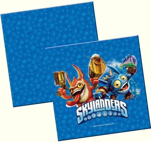 20 BLAUE Servietten * SKYLANDERS GIANTS * für Party und Geburtstag // Kinder Geburtstag Party Fete Set Jungen Napkins Papierservietten Ball Monster Roboter