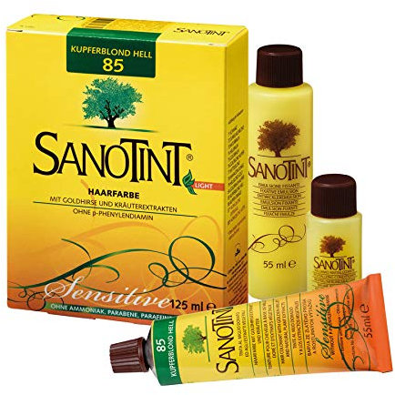 Sanotint - Haarfarbe sensitive Nr. 85 Kupferblond Hell - 1x 125 ml - Naturnahe Haarfarbe mit wertvollen pflanzlichen Wirkstoffen