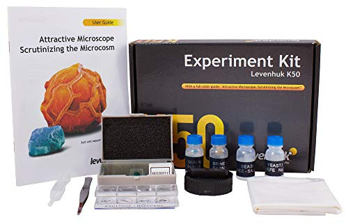 Levenhuk K50 Experimentier-Set für Mikroskope mit 5 Präparate und Zubehör | STEM-Lernset, Pflanzen- und Materialproben, Forschen und Entdecken, für Mikroskopie und Biologie, mit Buch auf Englisch