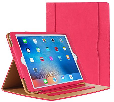 iPad Air Hülle - iPad PU Leder Smart Schutzhülle Cover Case mit Ständer Funktion und Auto-Einschlaf/Aufwach für Apple iPad Air/Neu iPad 9.7 (5th generation) 2017 (rosa)