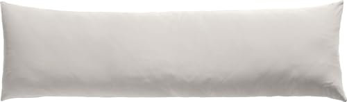 REDBEST Seitenschläferkissenbezug Single- Jersey San Francisco, Silber Größe 40x140 - weiche Qualität, bügelfrei, praktischer Reißverschluss, 100% Baumwolle