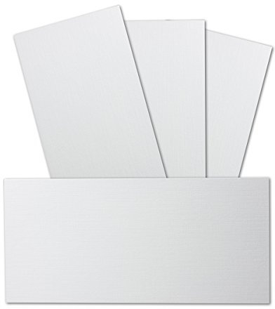 50 Stück DIN Lang Karton mit Leinenstruktur - Farbe: Weiss - 99 x 210 mm - 250 Gramm pro m² - Einzelkarte ohne Falz - Ideal zum Basteln, Scrapbooking, Grußkarte - GUSTAV NEUSER