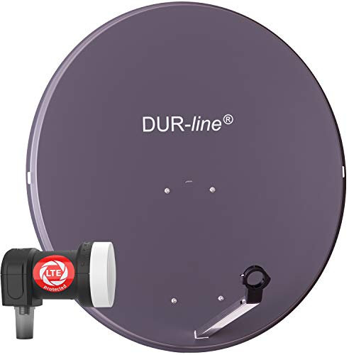 DUR-line MDA 90 Anthrazit - Digiatale 1 Teilnehmer Satellitenschüssel Komplett-Anlage mit +Ultra Single - LNB [Camping, Astra 19,2°, DVB-S/S2, Full HD, 4K, 3D]
