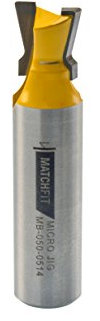 Microjig MatchFit MB-05-0514 Dovetail Router Bit for Dovetail Track Clamps and Dovetail Hardware, 14-Degree Dovetail Profile, 1/2 Shank, Yellow
