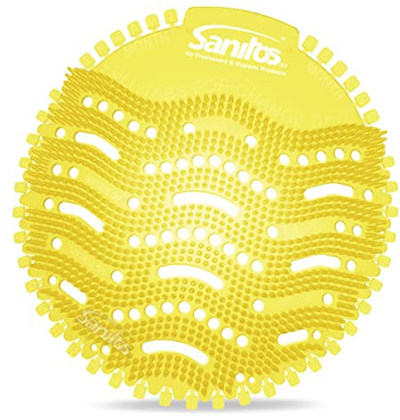 Urinalsieb 2.0 mit Duft 12 Stück Zitrus - Pissoirsieb Urinaleinlage Spritzschutz Lufterfrischer