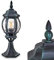 HOFSTEIN Außenleuchte Lentua, Sockelleuchte in antikem Look, Aluguss in Schwarz/Grün mit Kunststoff-Scheiben, Wegeleuchte 50 cm, Retro/Vintage Gartenlampe, E27-Fassung, IP44, ohne Leuchtmittel
