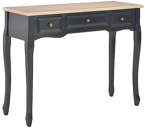 vidaXL Table de Console et Coiffeuse avec 3 Tiroirs Table de Maquillage Meuble de Chambre à Coucher Couloir Salon Entrée Salle à Manger Bureau Maison Noir