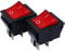 mmtrade | 2x Kippschalter rot beleuchtet 230V, ON-OFF/EIN-AUS Wippschalter beleuchtet, DPST, Einbauschalter einrastbar mit Selbsthemmung, 20A/125VAC, 15A/250VAC