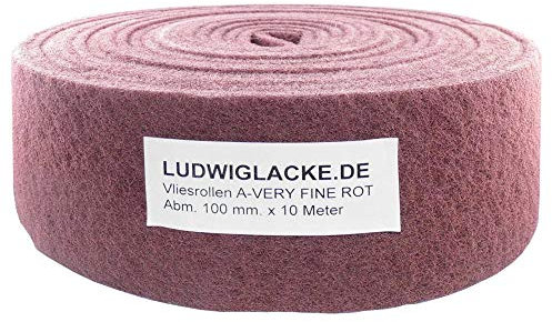 Schleifvlies 10m Profi Rot Schleifen von Autolack 100mmx10m Qualität FreiHaus