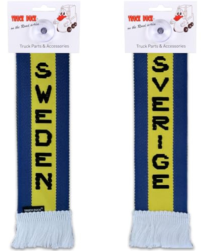 TRUCK DUCK® LKW Auto Minischal Schweden Sweden Trucker Mini Schal Wimpel Flagge Fahne Saugnapf Spiegel Deko