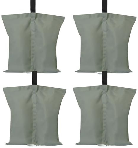 ABCCANOPY Lot de 4 Grands Sacs de lestage de qualité Industrielle résistants à Double Couture pour tonnelle, Parasol de terrasse, mobilier d'extérieur (Gris)