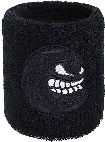 Schweissband mit Ball schwarz Stickerei Bestickt & Absorbierendes Frottee Designer Schweißband | Wristband Sportarmband Gym Schweiß-Armband Geschenk für Ballspieler