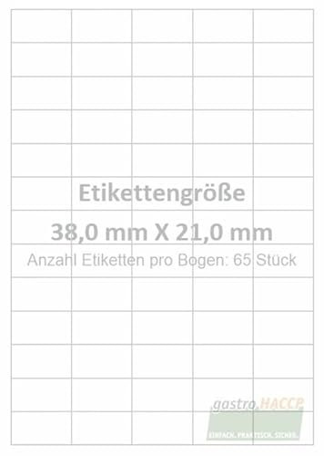 Wasser auflösbare Etiketten 38,0 x 21,0 mm Verpackungseinheit 50
