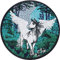 PEGASUS Pferd Aufnäher/Aufkleber gestickt zum annähen | Zauberwald Aufbügler Jeans Flicken Unicorn Patch Kinder Mädchen Applikation Geschenk für Kostüm/Kinderucksack | 80x80mm
