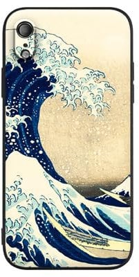 Berkin Arts Compatible with iPhone XR Premium Silicone Case Designs Japan Wave Famous Painting Soft Waterproof Comes with a Screen Protector (Katsushika Hokusai-The Great Wave of Kanagawa)