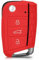AUTOZOCO Funda Silicona Mando Llave del Coche 3 Botones, Protector Carcasa Llave Coche, Cubierta de Silicona para Llave Coche, Compatible con Volkswagen Golf 7 MK7, Rojo
