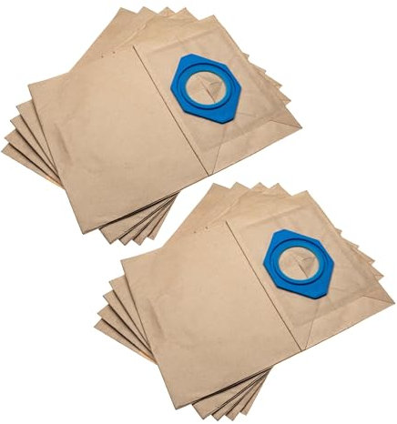 vhbw 10x Staubsaugerbeutel kompatibel mit Nilfisk GDS1010, GDP2000, GD 90, GD 90 C, GD 90 S, GM 80 Staubsauger - Papier, 31,3cm x 23,3cm braun