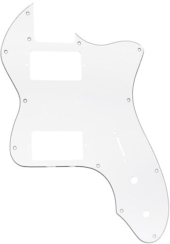 Musiclily Pro 12 Löcher Bedeckt HH Gitarren Schlagbrett Pickguard für USA/Mexico Fender 72 Tele Thinline Style E-Gitarre, 3-lagig Weiß