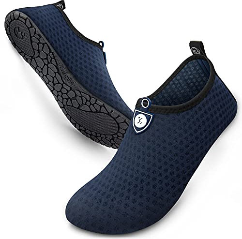 SIMARI Wasserschuhe Damen und Herren, schnelltrocknend, Barfuß, für Outdoor, Strand, Schwimmen, Sport, Yoga, Schnorcheln 503 Circular Blue, EU 38/39, SWS001