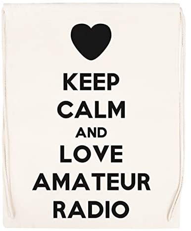 Keep Calm And Love Amateur Radio Drawstring Sport Bag Beige Drawstring Sport Bag