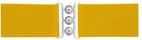 Van Der Rich ® - Breiter elastischer Gürtel mit Schnalle 7,5 cm - Damen (Senf, One Size)