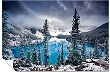 Panther Print Fine Art Prints Moraine Lake in Winter Artistic Unframed Poster, Pictures for Home Walls, Bedroom, Living Room & Bathroom Decor 91x61cm (36x24in)