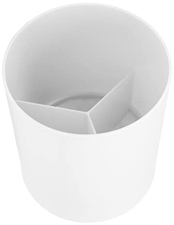 Porte Ustensiles Rotatif, Conception de Compartiment Porte Ustensiles Cuisine Rotatif Panier à Baguettes Récipient de Stockage de Vaisselle pour la Cuisine à Domicile(Blanc)