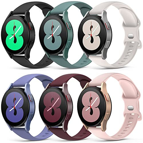 Higgs 6 Pack Strap Compatible with Samsung Galaxy Watch 7/FE/6/5/4 40mm 44mm/Watch 5 Pro 45mm/Galaxy Watch 4 Classic 42mm 46mm for Men and Women, Soft Silicone Sport Straps