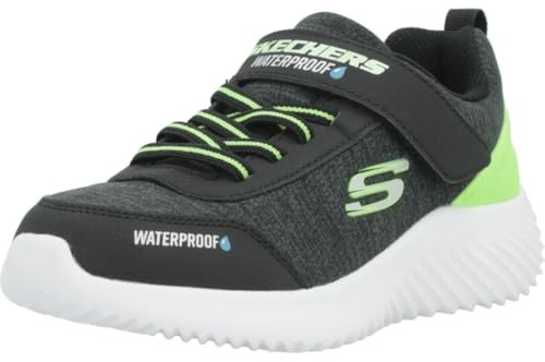 Skechers Jungen Bounder Dripper Drop Sneaker, Black Lime, 21 EU