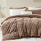 Lanqinglv Plüsch Bettwäsche 135x200 Khaki Fleece Flanell Flauschig Winterbettwäsche Sherpa Warme Getuftet Cashmere Touch Kuschelige Bettbezug mit Reißverschluss und 1 Kissenbezug 80x80 cm