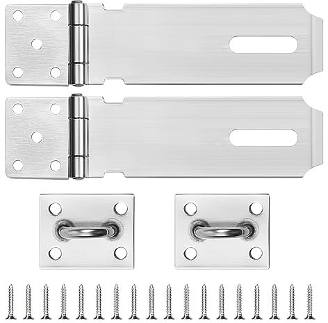 Sinofort 2 Pièces Porte Cadenas 5in Loquet de Cadenas Agrafe Serrure Porte Verrou de Porte Loquet Porte Exterieur Cadenas Agrafe Lourds