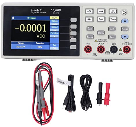 flexman XDM1241 Multimetro da Banco Portatile, Multimetro Digitale con Supporto SCPI Display LCD a Doppia Riga da 3,5 Ad Alta Risoluzione per Strumenti Laboratori Fabbriche