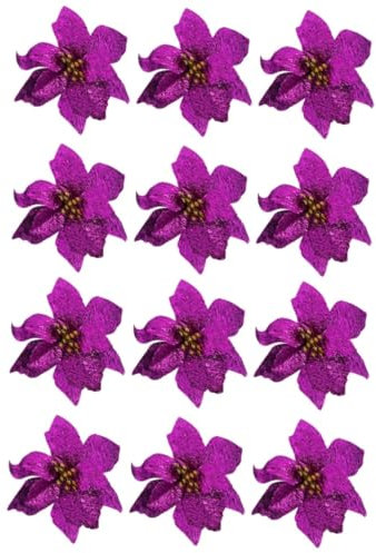 Ciieeo 12 STK Weihnachtsblume Weihnachtssterne Aus Kunststoff Weihnachtsstern Ornamente Weihnachtsstern Dekoration Roter Weihnachtsstern Pulver Plastik Jesus Violett