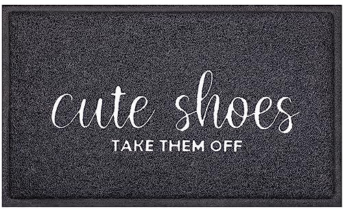 AOAOPQ Cute Shoes Take Them Off Outdoor Door Mats with Rubber Backing Indoor Doormat for HomeEntryway Entrance for Home Farmhouse Non Slip Mat 24 x 36 Inch Beige