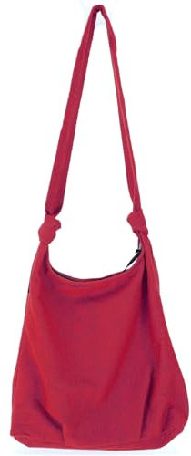 GURU SHOP Boho Schultertasche, Schulterbeutel - Rot, Unisex - Erwachsene, Baumwolle, 30x35x20 cm