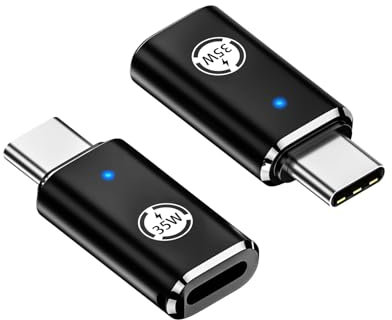 Lightning Female to USB-C 35W Adapter, Pack of 2 USB-C Male to Lightning Female Adapter Compatible with Lightning iPhone 15/15 Pro Max/15 Plus, iPad Pro/Air, for Quick Charging, Not for Audio/OTG